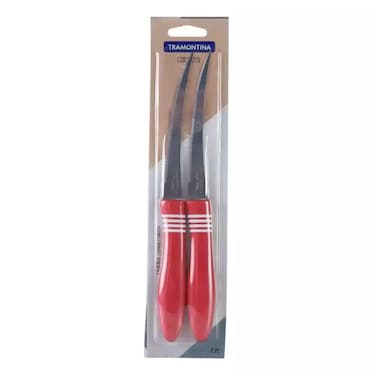 Tramontina Cor And Cor Tomato Knives Set, Kitchen Tool Set Of 2 Pieces, Red