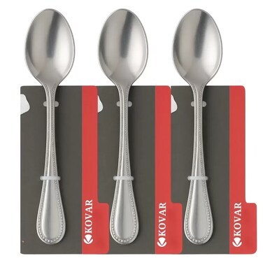 Kovar Elegant Stainless Steel Gray Tea Spoon With Patterned Handle- 3Pcs