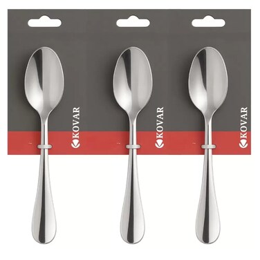 Kovar Elegant Stainless Steel Gray Tea Spoon Plain Design Small Size- 3Pcs