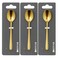 Kovar Stainless Steel Plain Golden Plated Coffee Spoon Set- 3Pcs