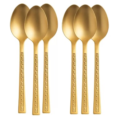 Kovar Gold Plated Stainless Steel Table Spoon Set- 6Pcs