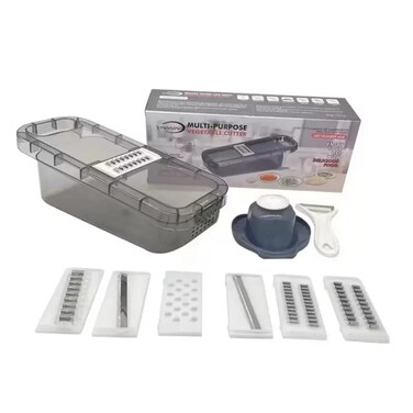 Manual Handheld Multifunctional Cutter With Container For Vegetable- Black