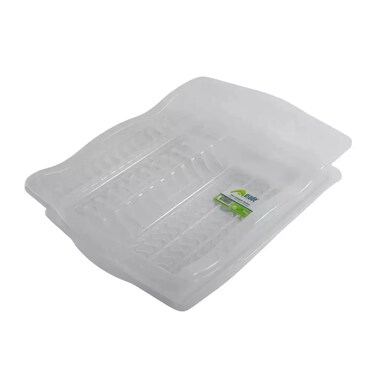Asude Elegance Large Dish Drainer With Glass, Spoon Holder And Detachable Tray- Transparent
