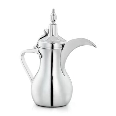 Classic Arabic Dallah Stainless Steel Coffee Flask Gahwa Maker 400ml- Silver