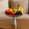 Thick And Round Fruit Glass Plate Tray With Stainless Steel Stand- 20cm