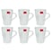 Max Iman Clear Color Glass Mug Set with Handle for Coffee Tea - 6pcs