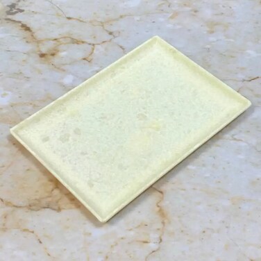 Dynasty Melamine Marble Designed 10 Inch Rectangle Tray- Ivory