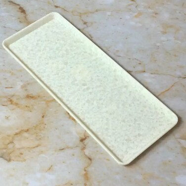 Dynasty Melamine Marble Designed 12 Inch Rectangle Tray- Ivory