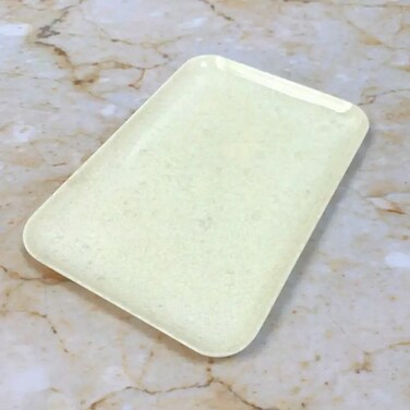 Dynasty Melamine Marble Designed 13 Inch Rectangle Tray- Ivory