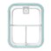 Airtight Borosilicate Square Glass Lunch Box With 3 Compartments- Blue