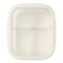 Airtight And Anti Leakage Borosilicate Square Glass Lunch Box With 3 Compartments- White