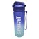 Durable Silicone Unbreakable Sports Water Bottle with Straw- Blue