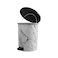 White Marble Design Plastic Waste Bin Reusable Round Garbage Container- 12Ltr