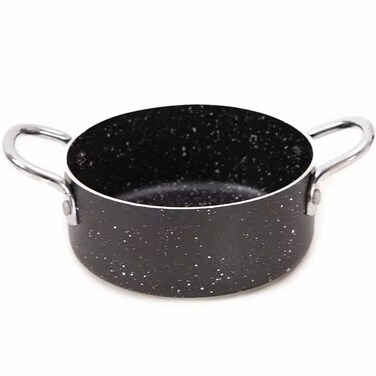 Non-Stick Classic Casserole Aluminium Casserole Black Aluminium Mini Casserole Small Pot For Cooking Without Lid