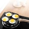 Four Round Hole Non Stick Coating Frying Pan With Wooden Handle For Eggs