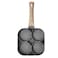 Four Round Hole Non Stick Coating Frying Pan With Wooden Handle For Eggs