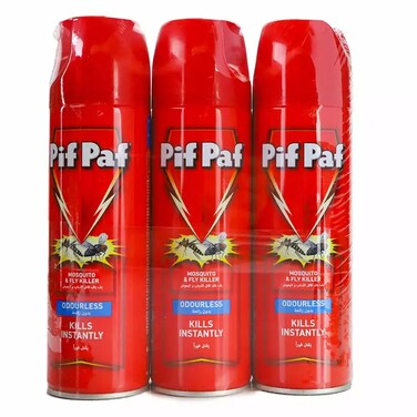Pif Paf Power Gard Mosquito and Fly Killer Spray Kills Instantly 3X300ml