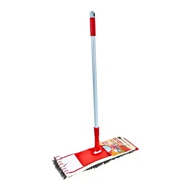 Kovar Microfiber Dust And Floor Cleaning Flat Mop With Stainless Steel Handle- Red