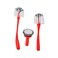 Kovar 3 Pieces Kitchen Cleaning Dishwashing Brush And Scrubber Set- Red