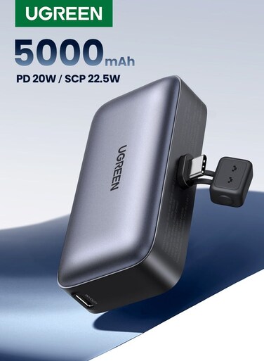 5000 mAh Power Bank, Easy To Use And Carry 20W Fast Charging Black