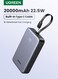 20000 mAh Power Bank Built-in USB Type C Cable 20W Fast Charging Grey