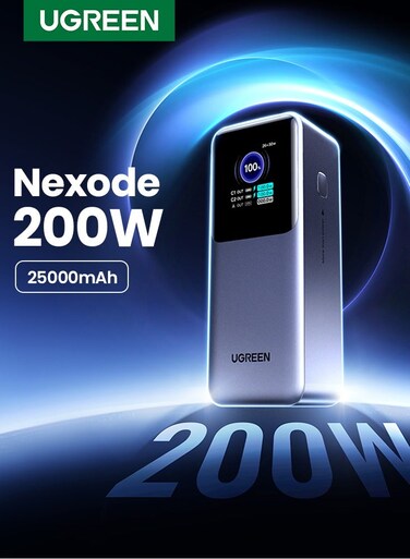 25000 mAh Power Bank Total 200W Output Laptop Portable Charger (90Wh) Grey