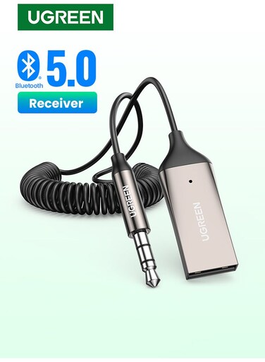 Bluetooth Car Receiver Bluetooth version 5.3 Transmission range 10m Grey