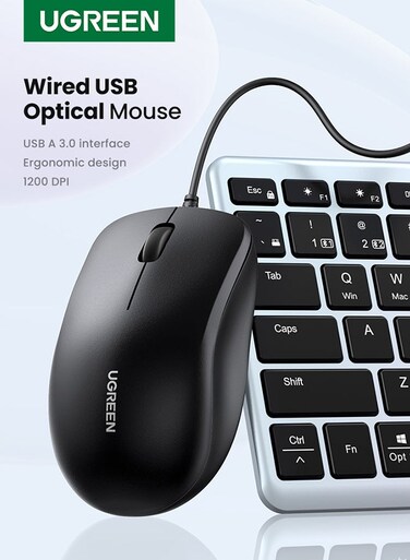 Wired Mouse, USB Wired Computer Mouse Black