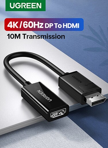 Display Port to HDMI Adapter 4K 60Hz Male to Female DP to HDMI Converter Black