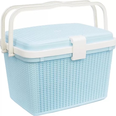 Multi Utility Plastic Storage Box With Handle And Lid 40X24X28Cm- Blue