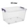 Kovar Clear Storage Plastic Container Box With Locking Lid And Wheel- 10Ltr