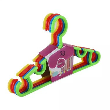 Non Slip Plastic Cloth Hangers For Closet, Multi-Color- 5Pcs