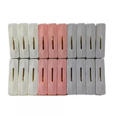 Plastic Unique Design Assorted Color Cloths Peg Clips- 20Pcs