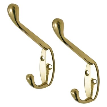 Heavy Duty Wall Mounted Coat And Hat Rack Door Robe Dress Hangers- Golden