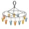 Portable And Foldable Plastic Round Small Clothes Drying Hanger With Clips- Multi-Color