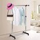 Single Pole Telescopic Clothes Rack- Silver
