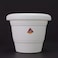 Plastic Garden Pots Containers Tree Planters With Tray, White- 14X12 Cm