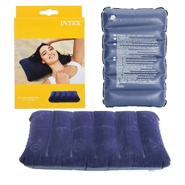 Air Inflatable Travel Downy Pillow 43X8X9Cm Blue