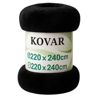 Kovar Comfy Double Size Super Soft Blanket 220X240Cm Black