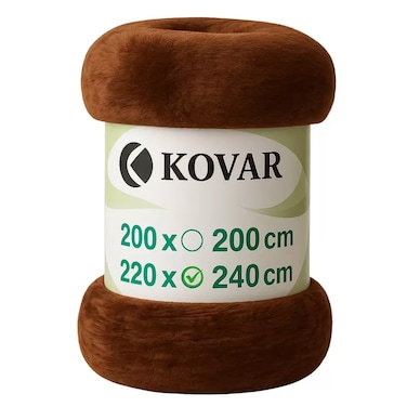 Kovar Comfy Double Size Super Soft Blanket 220X240Cm Brown