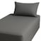 Kovar Single Fitted Bed Sheet Set 120X200Cm With Pillow Cover 50X75Cm Gray
