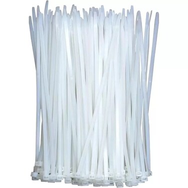 Self Locking White Nylon Wire Zip Cable Ties 3.6X150Mm- 100Pcs