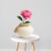 Ceramic Modern Vintage Faux Peony Flower Vase- Ivory