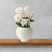 Decorative Ceramic Flower Pot With Berber Fleece Shade- White