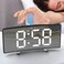 Bedside Digital Alarm Clock With Curve Led Display And Mirror Finish- Black