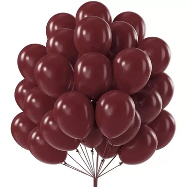 Doneel 10 Inch Helium Birthday Balloon For Balloon Arch Or Balloon Garland 50Pcs- Maroon Pack Of 3