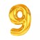 Single Gold 9 Number Foil Balloon For Decoration, 16Inch Balloon- Gold Color Pack Of 3