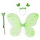Girls Pretend Play Fairy Costume Set In Butterfly Theme With Wings, Hairband And Stick- Green Pack Of 3
