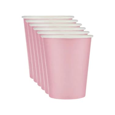 Party Decoration Disposable Paper Cups For Hot And Cold Beverage- Pink Pack Of 3