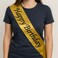 Happy Birthday Printed Cross Fabric Party Sash With Black Letter- Golden Pack Of 3